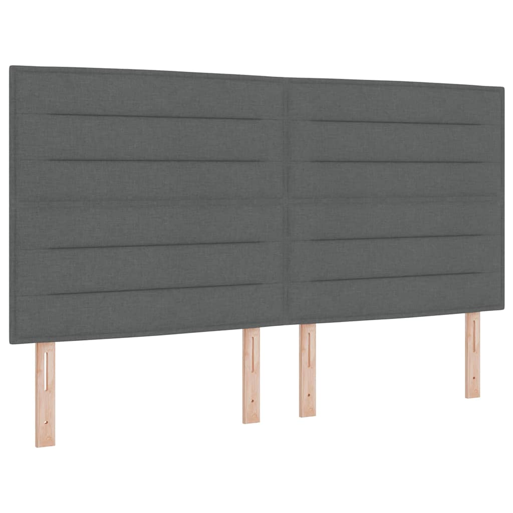 Box spring seng med madras Mørkegrå 200 x 200 cm Stof