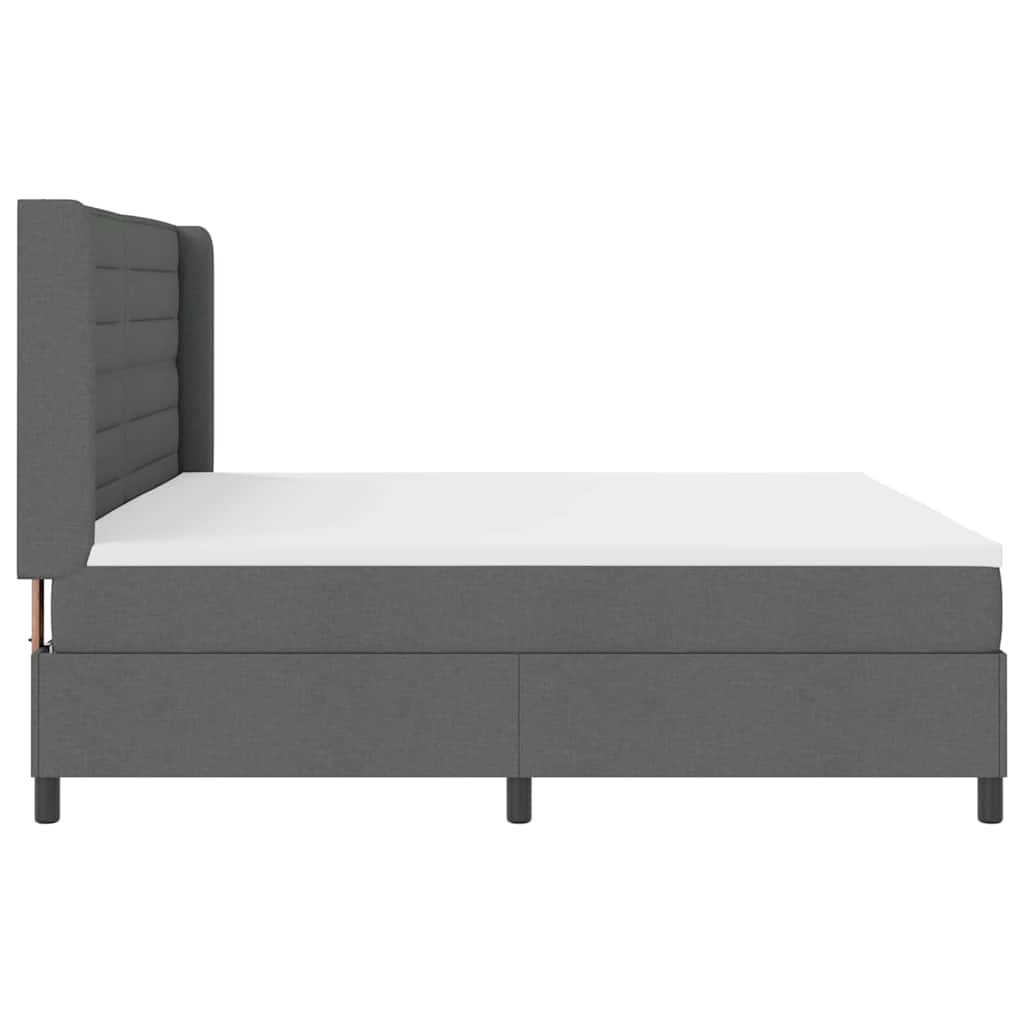 Box spring seng med madras Mørkegrå 200 x 200 cm Stof