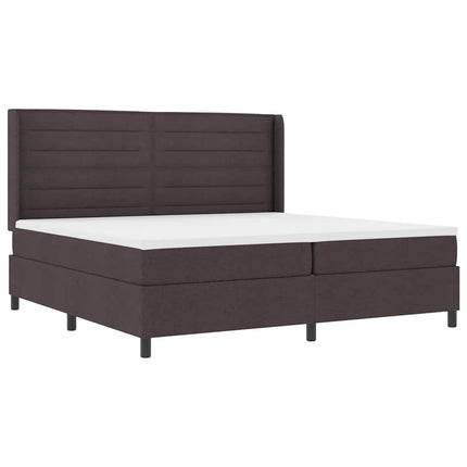 Box spring seng med pude Mørk Brun 200 x 200 cm Stof