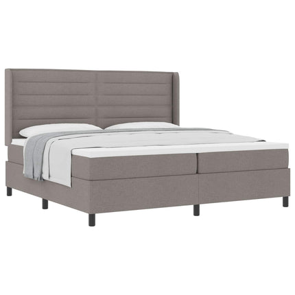Box spring seng med pude Gråbrun 200 x 200 cm Stof
