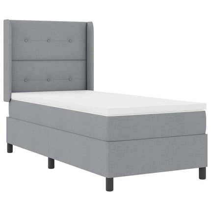 Box spring seng med pude Lysegrå 200 x 80 cm Stof