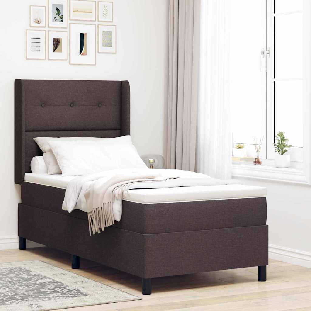 vidaXL Boxspringseng - Seng med Pude - Brun - 200 x 80 cm