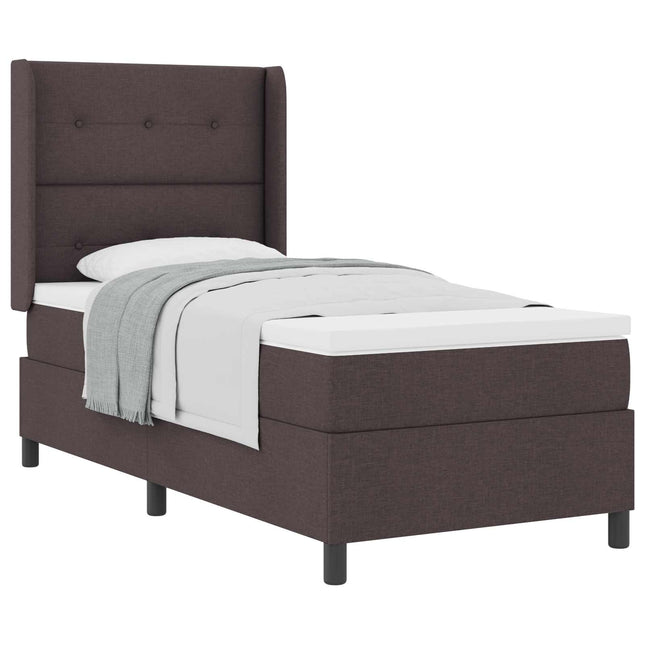 Box spring seng med pude Mørk Brun 200 x 80 cm Stof