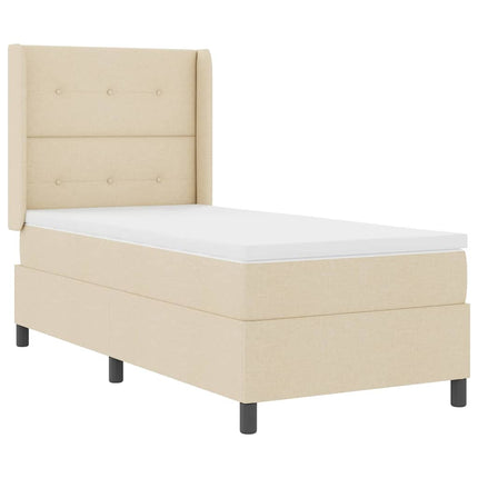 Box spring seng med pude med hovedgærde Creme 200 x 80 cm Stof