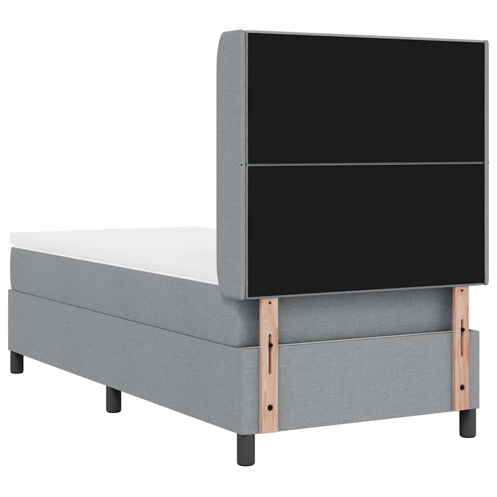 Box spring seng med madras Lysegrå 190 x 90 cm Stof
