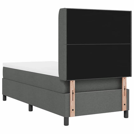 Box spring seng med pude Mørkegrå 200 x 90 cm Stof