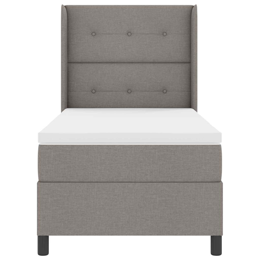 Box spring seng med madras Gråbrun 200 x 90 cm Stof