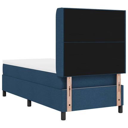 Box spring seng med pude med hovedgærde Blå 200 x 90 cm Stof
