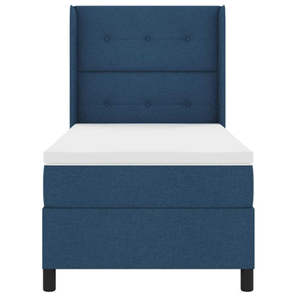 Box spring seng med pude med hovedgærde Blå 200 x 90 cm Stof