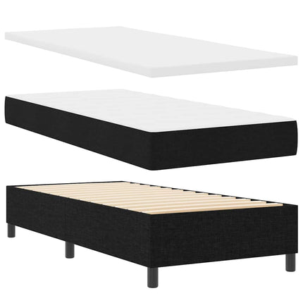 Box spring seng med pude med hovedgærde Sort 200 x 100 cm Stof