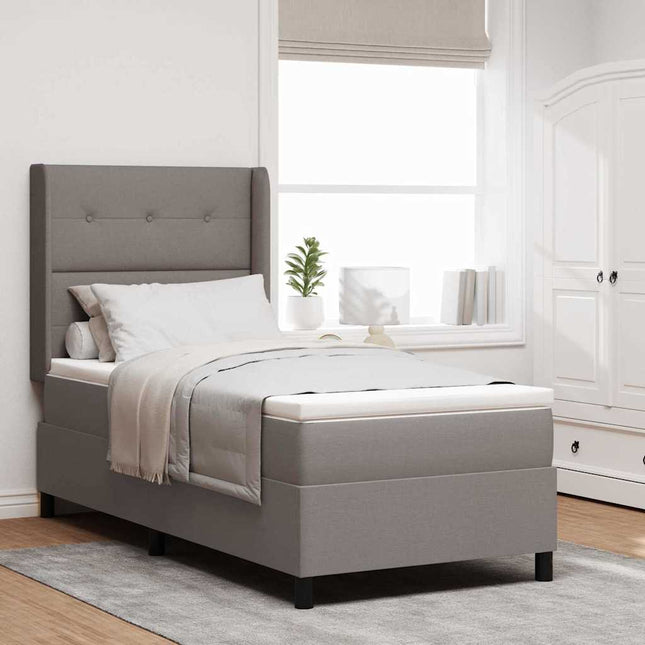 Box spring seng med pude Gråbrun 200 x 100 cm Stof