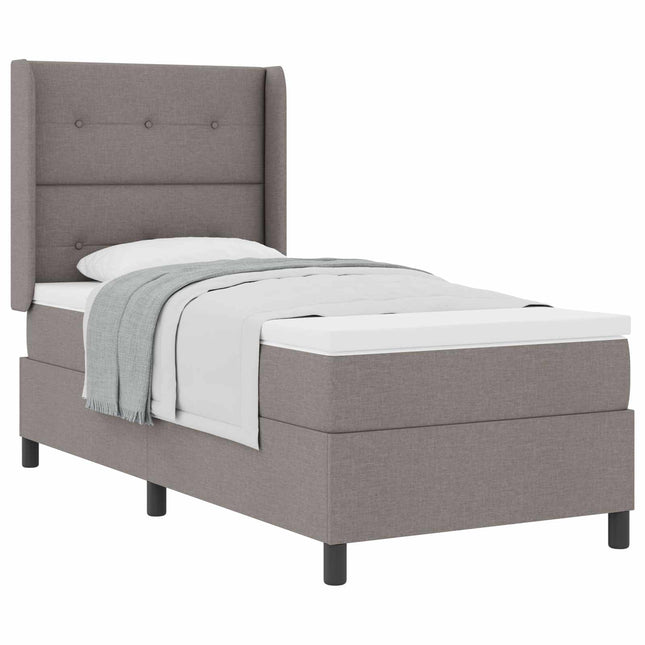 Box spring seng med pude Gråbrun 200 x 100 cm Stof