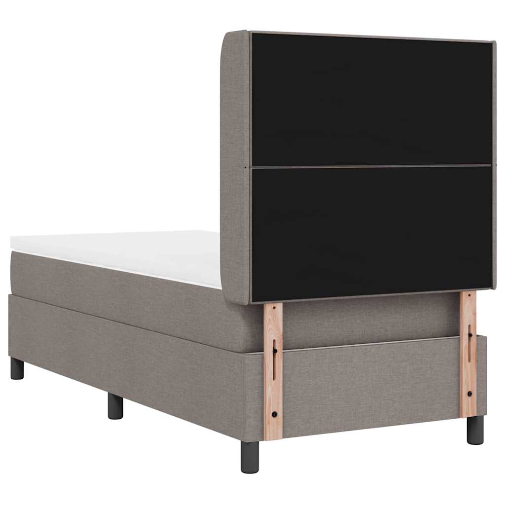 Box spring seng med madras Gråbrun 200 x 100 cm Stof