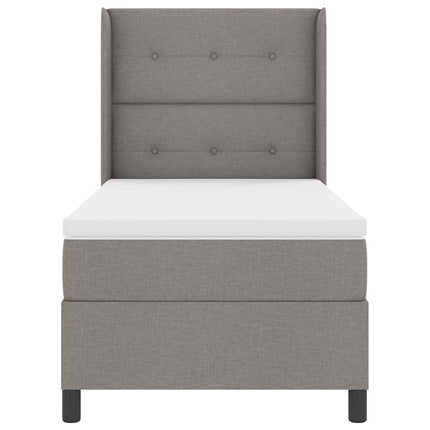 Box spring seng med pude Gråbrun 200 x 100 cm Stof