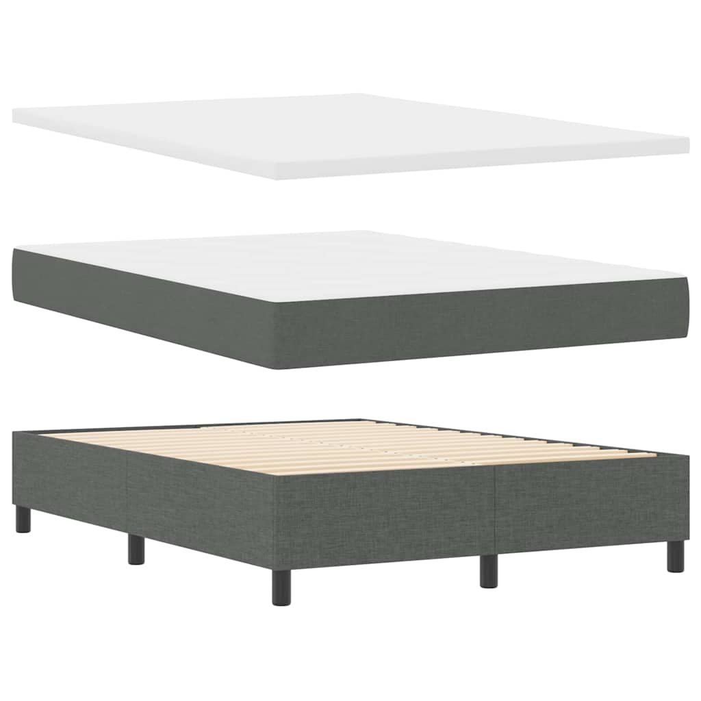 Box spring seng med madras Mørkegrå 190 x 140 cm Stof