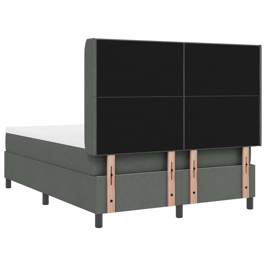 Box spring seng med madras Mørkegrå 190 x 140 cm Stof