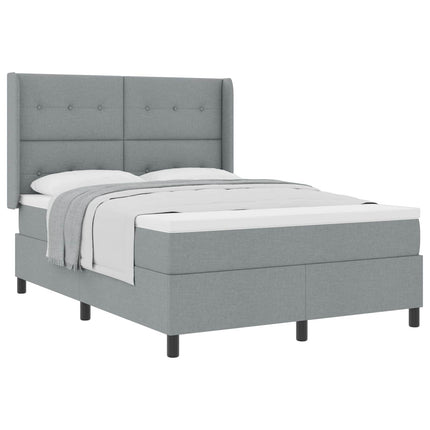Box spring seng med pude Lysegrå 200 x 140 cm Stof