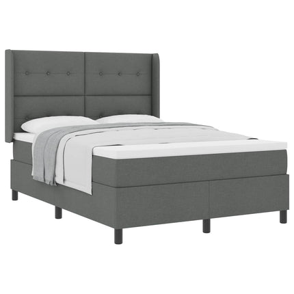Box spring seng med pude Mørkegrå 200 x 140 cm Stof