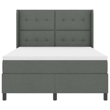 Box spring seng med pude Mørkegrå 200 x 140 cm Stof