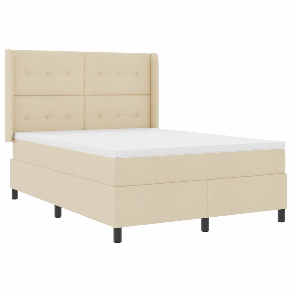 Box spring seng med madras Creme 140 x 200 cm Stof