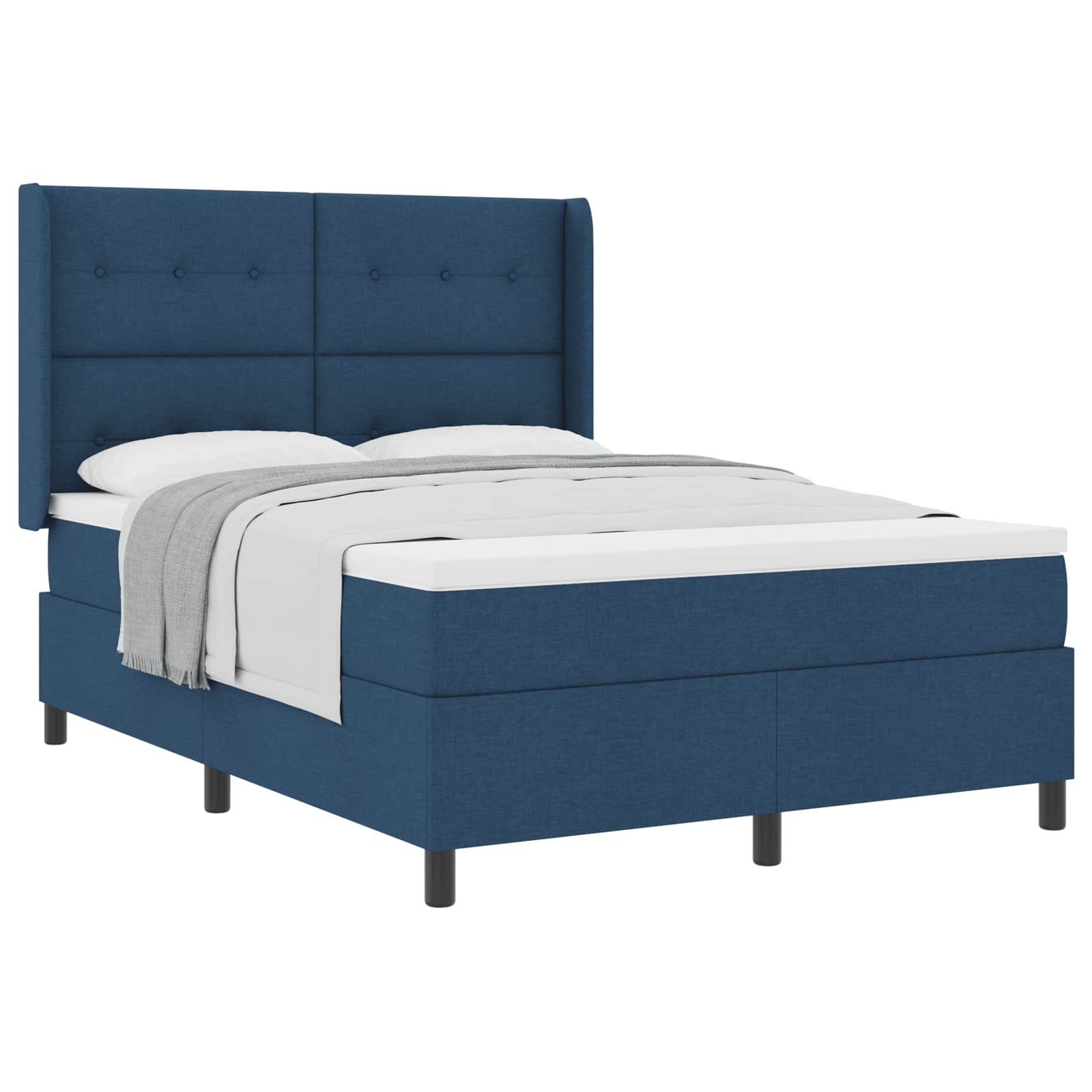 Box spring seng med madras med hovedgærde Blå 200 x 140 cm Stof