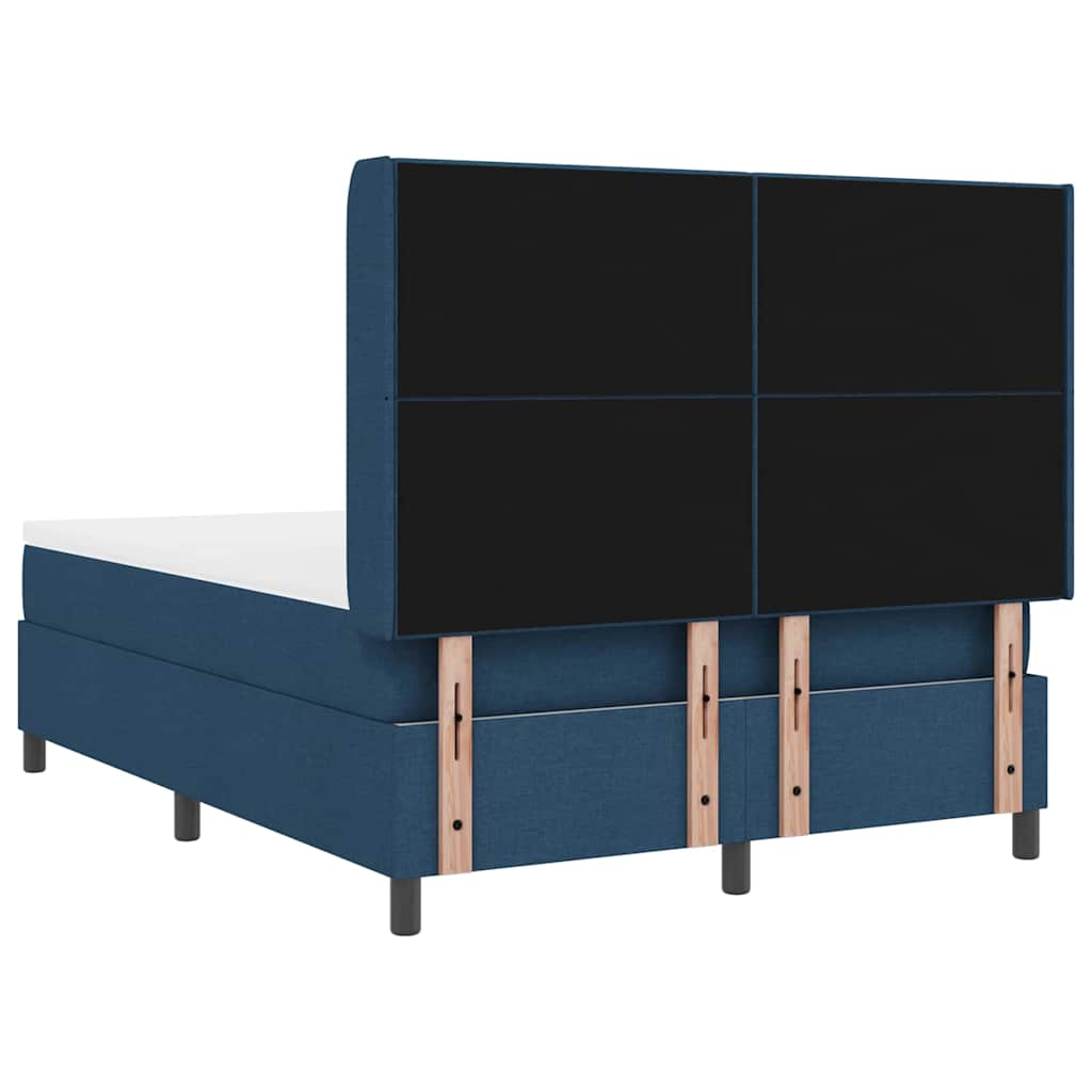 Box spring seng med madras med hovedgærde Blå 200 x 140 cm Stof