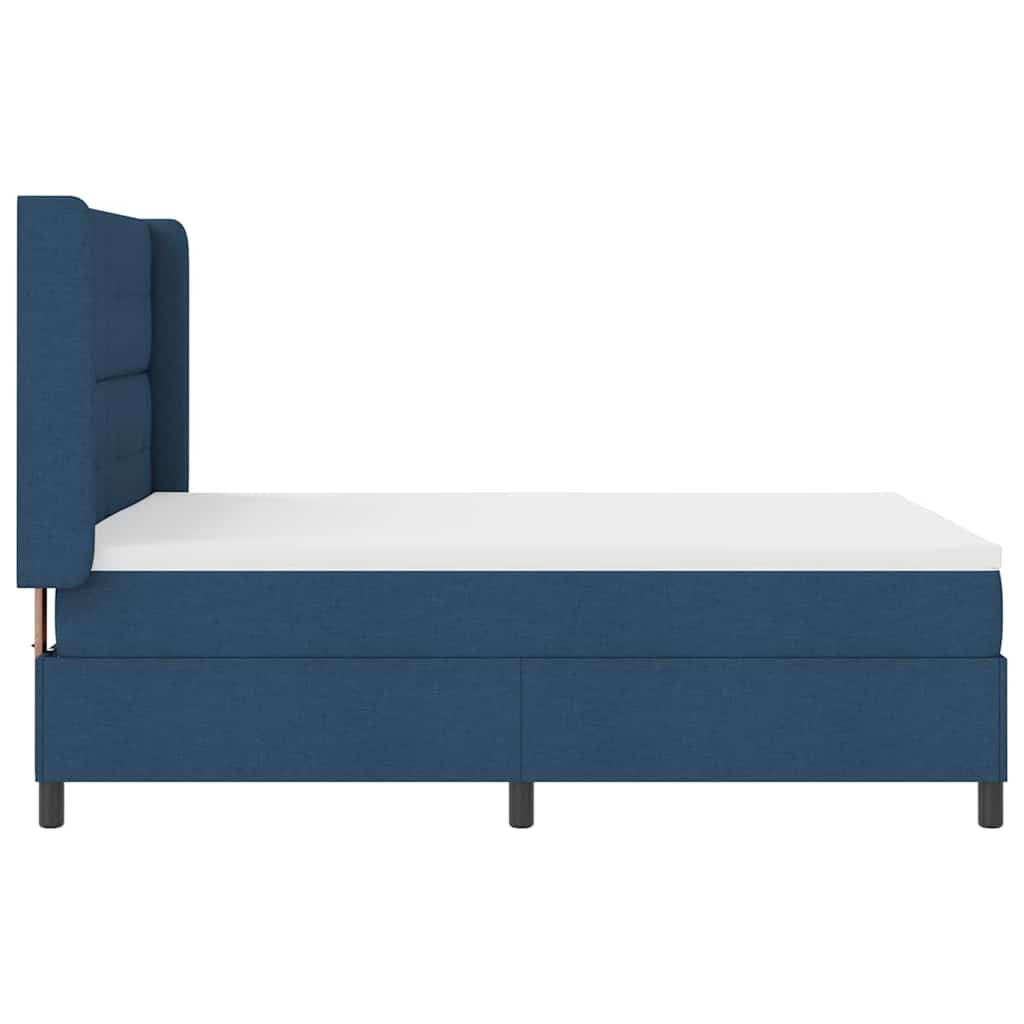 Box spring seng med madras med hovedgærde Blå 200 x 140 cm Stof