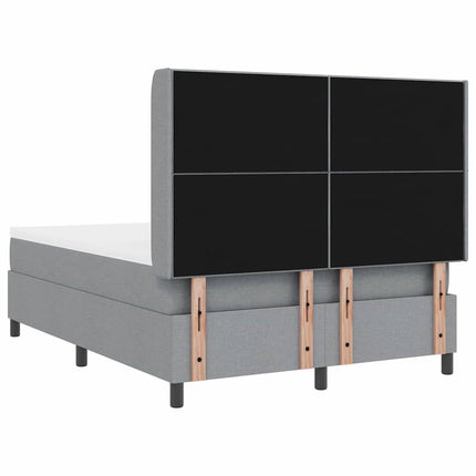 Box spring seng med pude Lysegrå 200 x 160 cm Stof