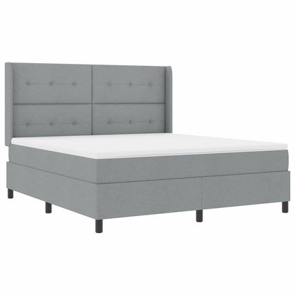 Box spring seng med pude Lysegrå 200 x 180 cm Stof