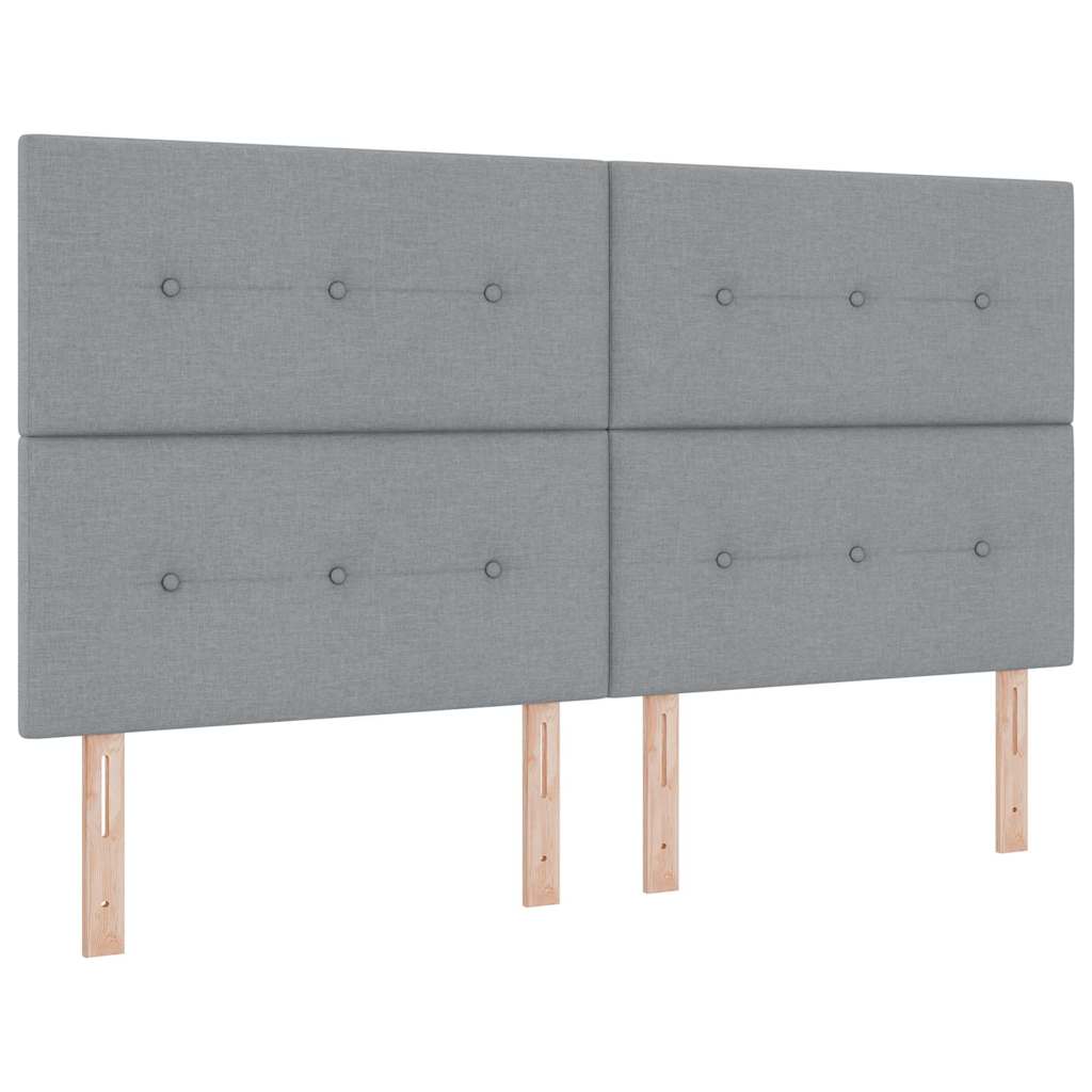 Box spring seng med madras Lysegrå 200 x 180 cm Stof