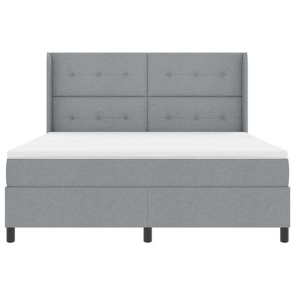 Box spring seng med pude Lysegrå 200 x 180 cm Stof