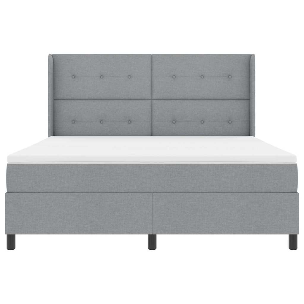 Box spring seng med madras Lysegrå 200 x 180 cm Stof