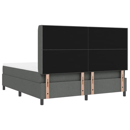 Box spring seng med pude Mørkegrå 200 x 180 cm Stof