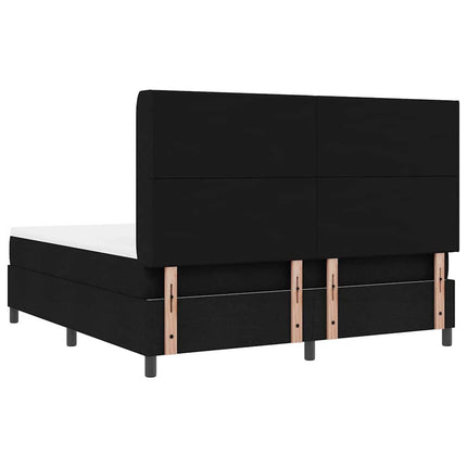 Box spring seng med pude med hovedgærde Sort 200 x 180 cm Stof