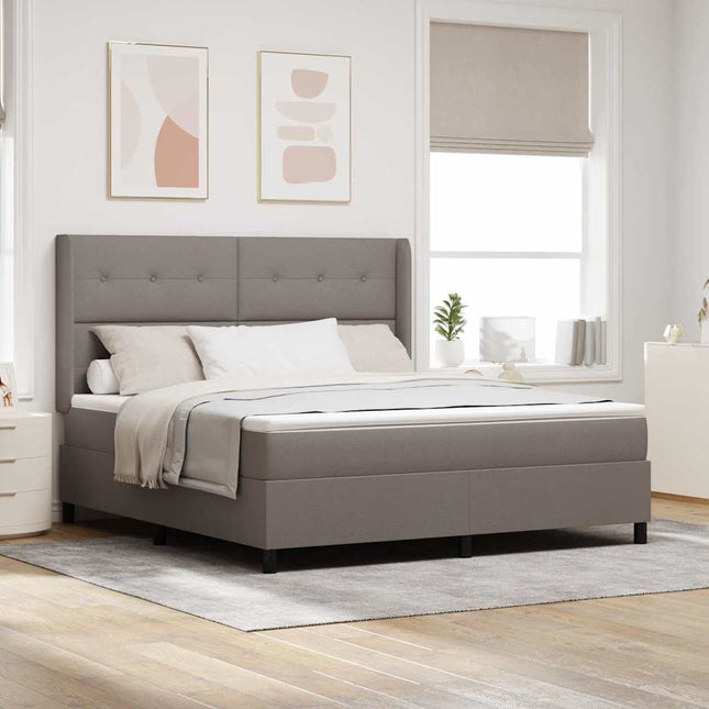 Box spring seng med pude Gråbrun 200 x 180 cm Stof