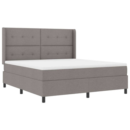 Box spring seng med pude Gråbrun 200 x 180 cm Stof