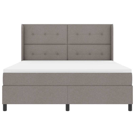 Box spring seng med pude Gråbrun 200 x 180 cm Stof