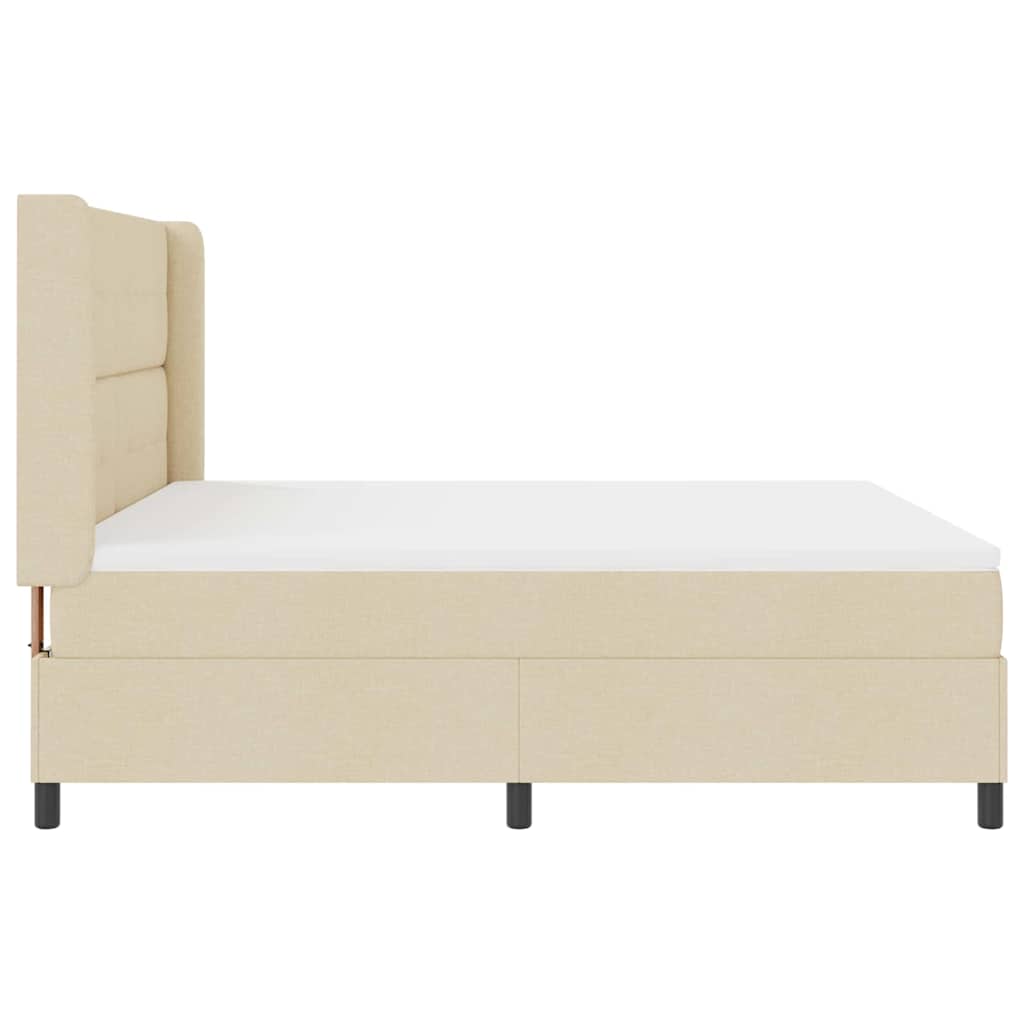 Box spring seng med madras Creme 200 x 180 cm Stof