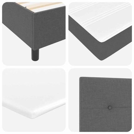 Box spring seng med pude Mørkegrå 200 x 200 cm Stof