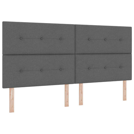 Box spring seng med pude Mørkegrå 200 x 200 cm Stof