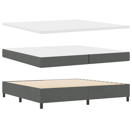 Box spring seng med pude Mørkegrå 200 x 200 cm Stof