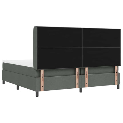 Box spring seng med pude Mørkegrå 200 x 200 cm Stof