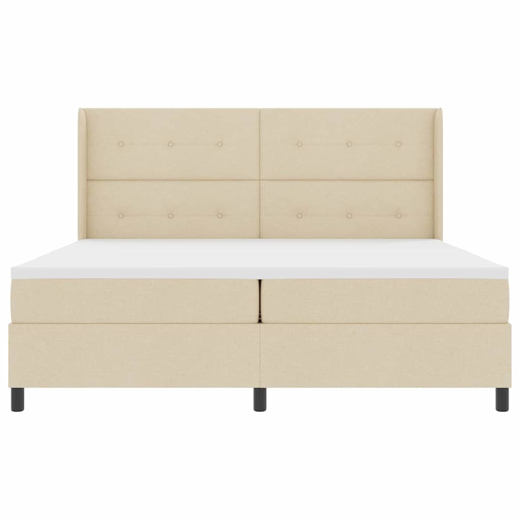 Box spring seng med madras Creme 200 x 200 cm Stof