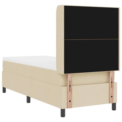 Box spring seng med pude med hovedgærde Creme 200 x 80 cm Stof