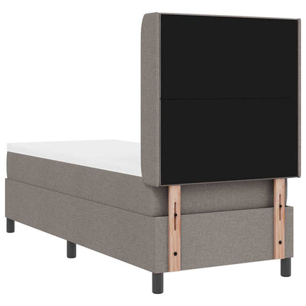 Box spring seng med pude Gråbrun 190 x 90 cm Stof