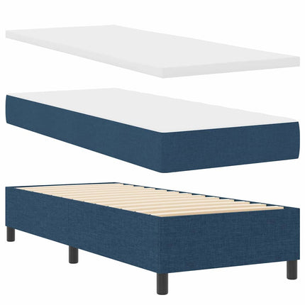 Box spring seng med pude med hovedgærde Blå 190 x 90 cm Stof