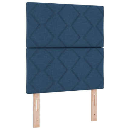 Box spring seng med pude med hovedgærde Blå 190 x 90 cm Stof