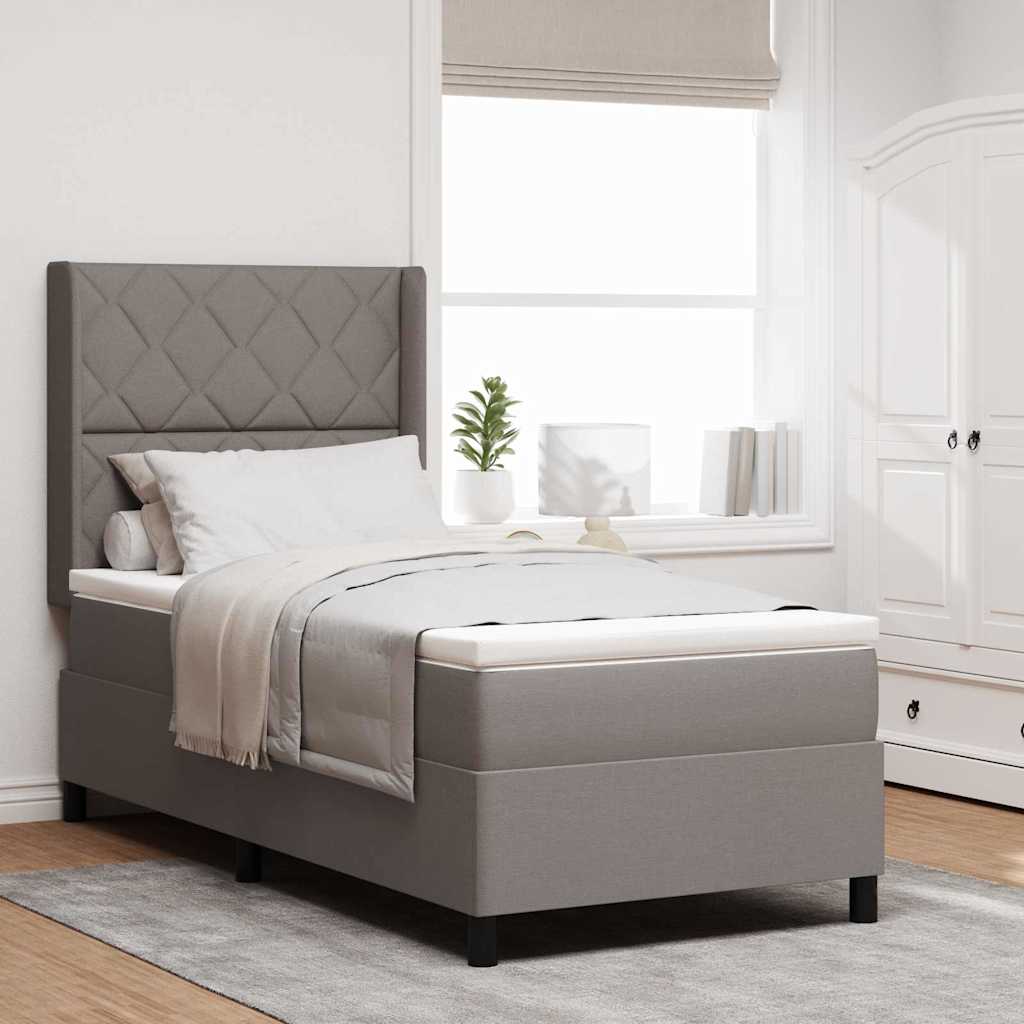 Box spring seng med pude Grbrun 200 x 90 cm Stof
