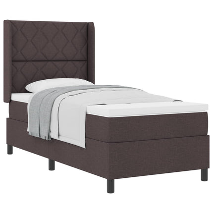 Box spring seng med pude Mørk Brun 200 x 100 cm Stof