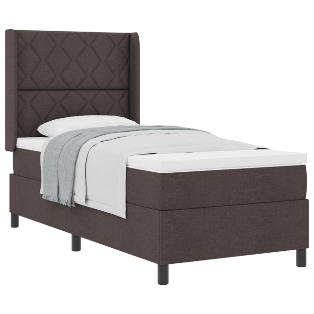 Box spring seng med pude Mørk Brun 200 x 100 cm Stof